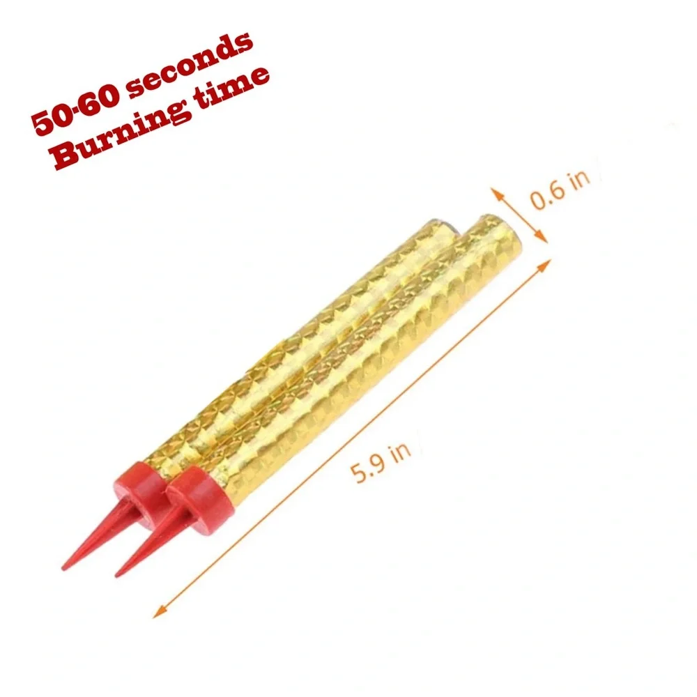 6 Birthday Sparkling Candles for Birthday Party, Wedding, nightclubs, 50seconds